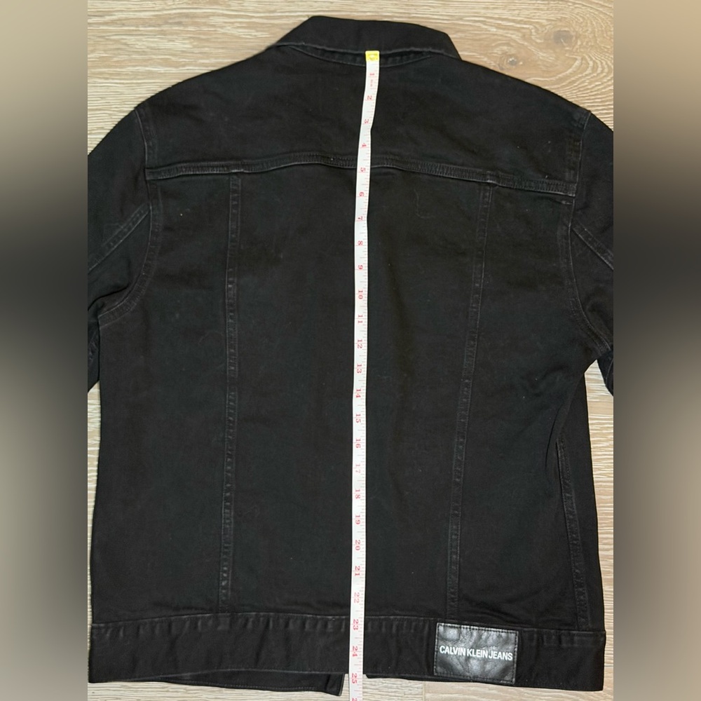 Calvin Klein Jeans Black Denim Jacket | Women’s Size Small | Classic Trucker Sty - Picture 6 of 7